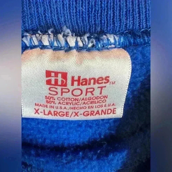 VTG Hanes Sport Snowman Winter crew neck sweatshirt size XL USA made **stain** - Picture 5 of 9